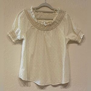 MINE Women’s Swiss Dot Blouse Size L